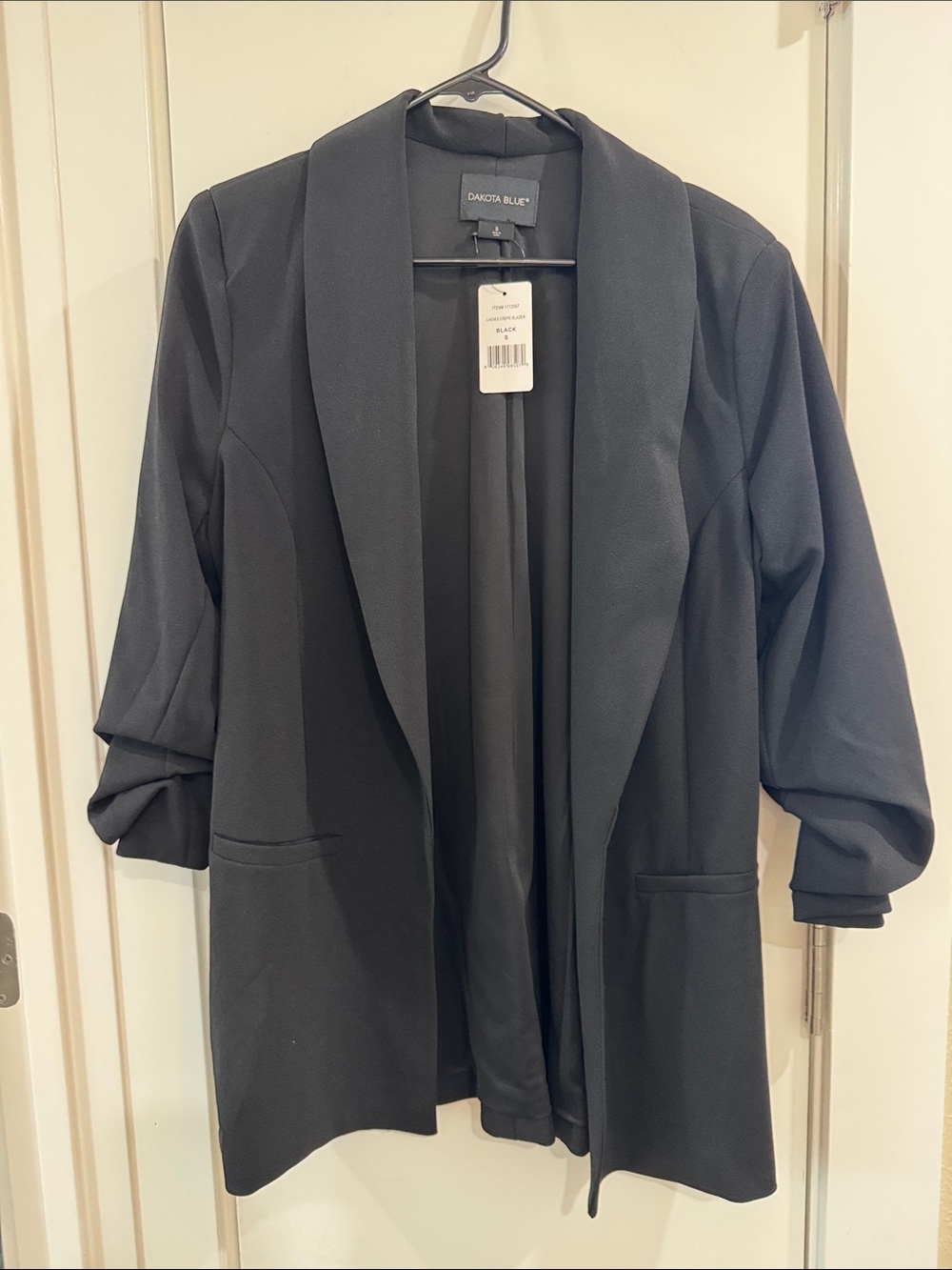 Dakota Blue Open-Front Black Blazer